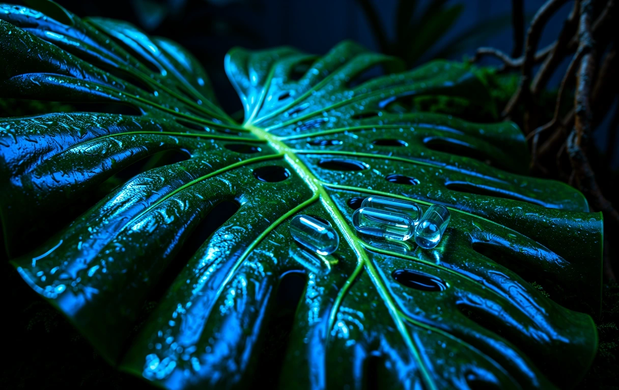 Botanical detail with glass reflections